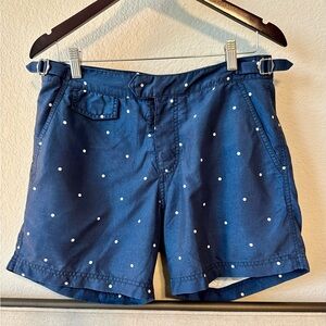 Suitsupply Men's Swim Shorts Navy Polka Dot - Size Small
